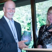 Patrick McCarthy accepts Doug Nelson's Award
